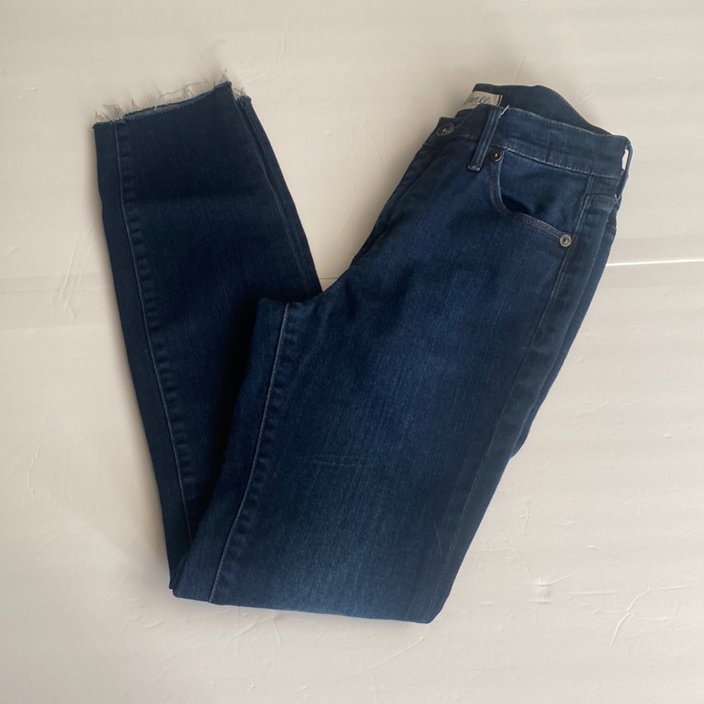 Madewell Blue Skinny Raw Hem Denim Jeans Size 27